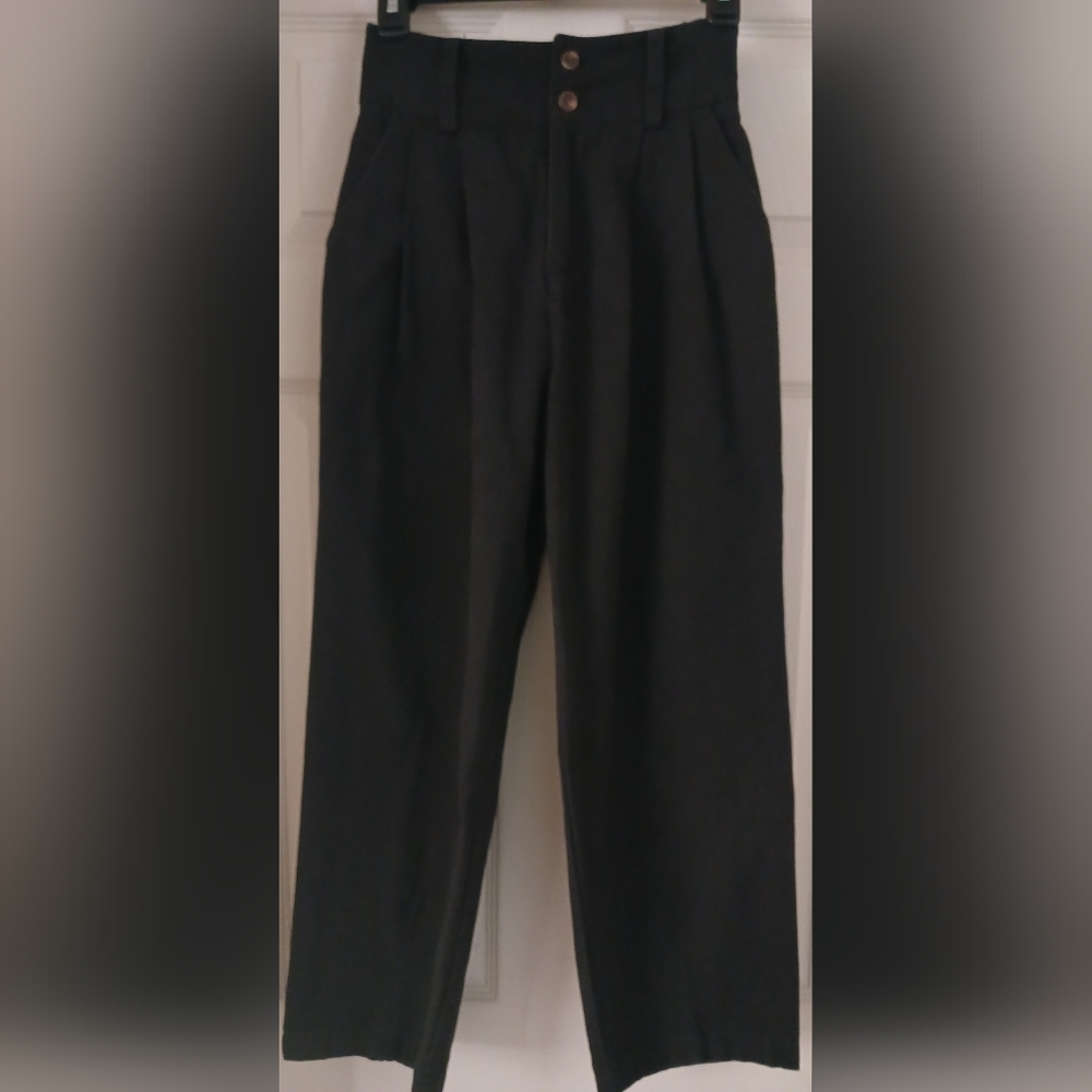 5/$25 Papermoon Womens Charcoal Pleated Pants